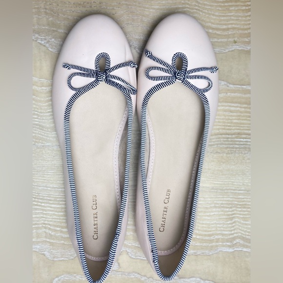 Woman Charter Club Blush Pink Bailynn Ballet Flats round toe bow detail Sz 9.5 - Picture 2 of 6